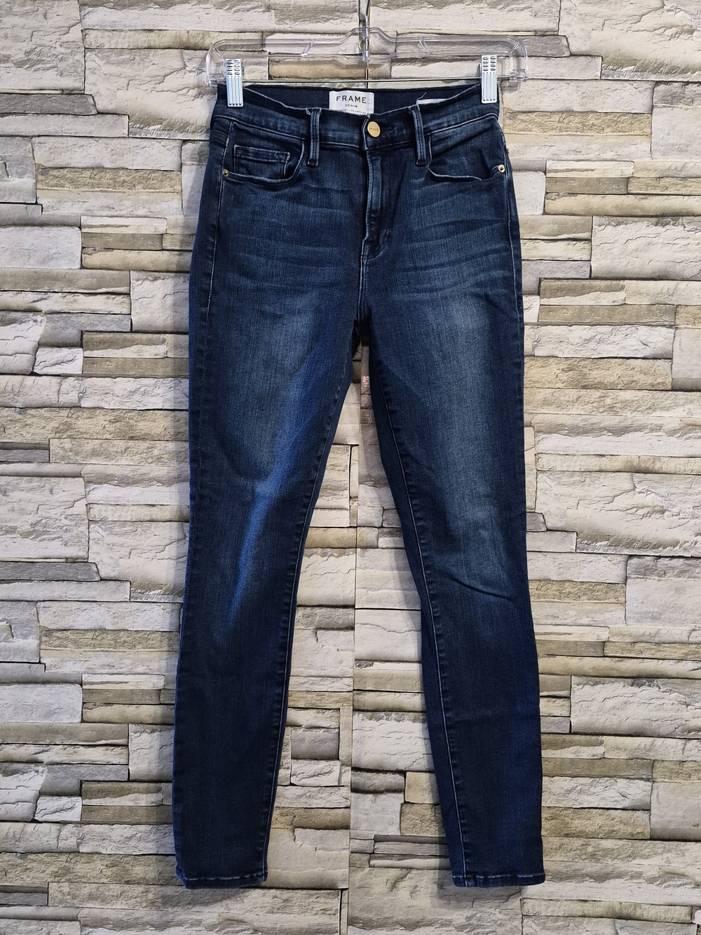 ​FRAME Le Skinny Crop Jeans Women's 27 Dark Wash Stretch Denim Designer Casual